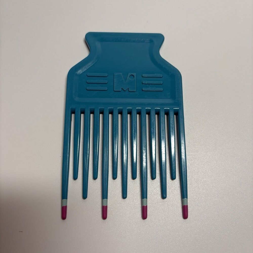 Vintage Mebco Teal Twice Dipped Volume Comb 1980s Wide Tooth Hair Pick